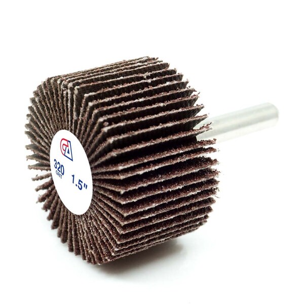 Continental Abrasives 1-1/2" X 1" X 1/4" Aluminum Oxide 320 Grit Mounted Flap Wheel FW-112320 - main